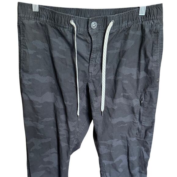 Vuori Ripstop Climber Pants Drawstring Slim Fit Camo Black Gray Size Large - Picture 4 of 13